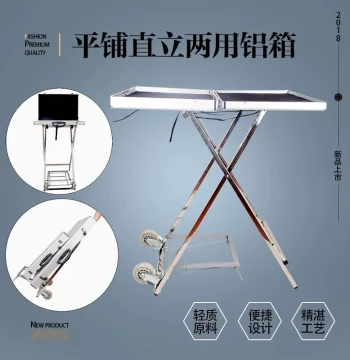 Street Vendor Jewelry Box, Aluminum Alloy Display Case with Wheels for Night Markets, Dual-Use Rack for Earrings and Accessories