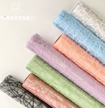 Xinsheng Crystal Raffia Net High Transparency Crackle Fresh Flower Bouquet Wrapping Paper Handmade DIY Floral Supplies Enhance 3D Effect