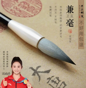 Jianhao Calligraphy Brush Set for Beginners - Professional Grade for Running Script, Chinese Painting, Regular Script, Medium Clerical Script, Wolf Hair Medium Size