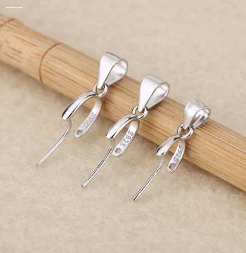 DIY Alloy Silver-Plated Melon Seed Clasp for Jade Pendants - Necklace Bail and Finder for Feicui Jewelry