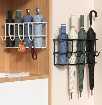 Umbrella Storage Rack: Wall-Mounted Hook Holder for Dormitories and Homes, Ideal for Entryway Umbrella Organization