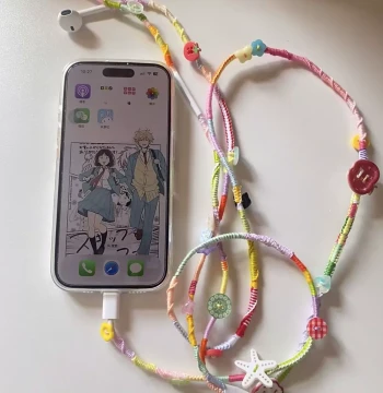 Xiaohongshu Viral Rainbow Braided Earphone Cord DIY Material Kit, Handcrafted Ornament Charm, Perfect Gift for Friends