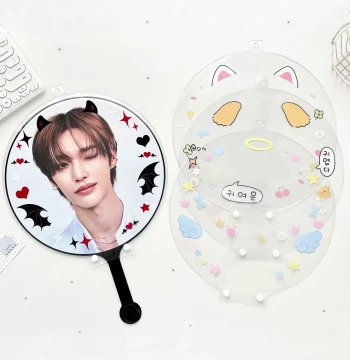 Original Angel King Fan Protective Case, Cute Transparent Fan Cover, Idol Support Fan Protective Case, PVC Protective Case