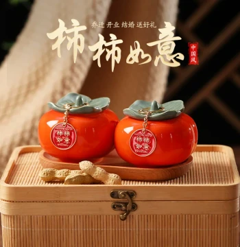 Housewarming Celebration New Home Arrangement Decor Supplies Persimmon 'Shi Shi Ru Yi' Ornament Everything Goes Well Living Room Moving Entry Gift
