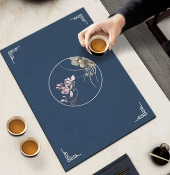 Chinese-Style Tea Mat Absorbent Drainage Pad for Teacups, Tea Tables, and Dining Tables with Heat Insulation