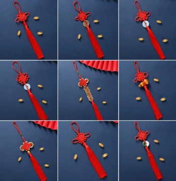 Chinese Knot Small Pendant Ornament House-Protecting Mini Fu Character Living Room Premium Car Hanging Rope Gift for Foreigners 2026 New Style