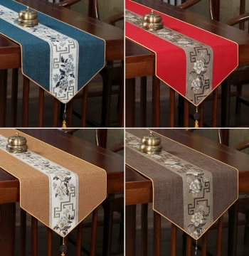 New Chinese Style Table Runner: Zen Waterproof Tea Mat, Light Luxury High-End Coffee Table Cloth, Modern Minimalist Tea Pad