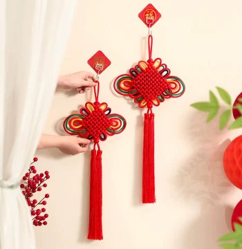 Chinese Knot Hanging Ornament with 'Fu' Character, Large Size for Living Room, Entrance Door, and Foyer, Peace Festival Decoration, High-End 2026 New Arrival
