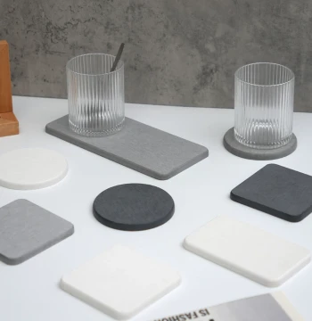 Diatomaceous Earth Absorbent Coaster Hard Board Quick-Drying Cup Mat Heat-Resistant Tabletop Tray for Sink Small Size