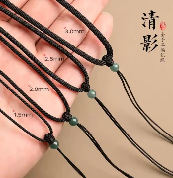 Pendant Cord Neck Strap for Jade Buddha Amulet Gold Necklace Lanyard Adjustable Men Women Fine Red Black Thick Rope Pendant Replacement Cord