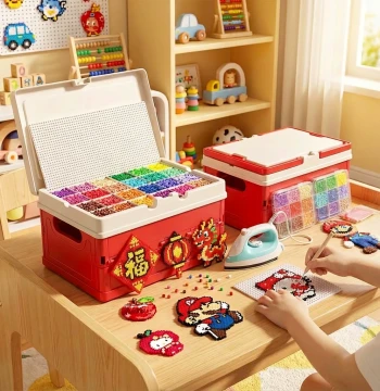 Perler Beads DIY Craft Kit – Complete Set with Genuine Fusion Beads, Tools, Pen, and Dedicated Iron