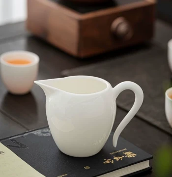 Mutton Fat Jade Porcelain Fairness Cup - Dehua White Ceramic Tea Sea Pitcher for Gongfu Tea Set and Even Tea Distribution