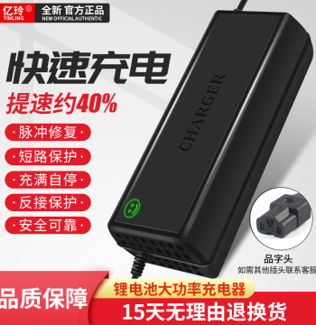 LiFePO4 Battery Charger for 60V E-Bikes, 73V/76.65V, 5A/6A/8A Smart High-Power Dedicated Charger