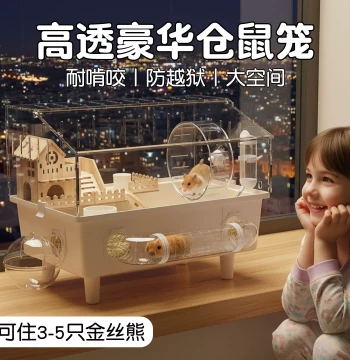 Hamster Cage Specifically for Golden Hamsters, Large Luxury Villa, Extra-Large Affordable Two-Story House, Bite-Resistant and Easy to Clean