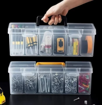 Screw Storage Box with Compartments for Small Hardware Parts, Thickened Plastic Tool Organizer and Storage Case, Multi-Functional Household Box