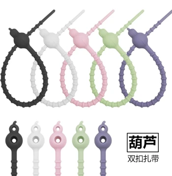 Reinforced Anti-Theft Rope Doll Lanyard Plush Toy Anti-Loss Lanyard Double-Hole Silicone Zip Tie DIY Keychain