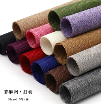 Colored Linen Roll – Jute Fabric Wrapping Paper for Fresh Flowers, Raffia Mat Rolls, and Decorative Hemp Packaging