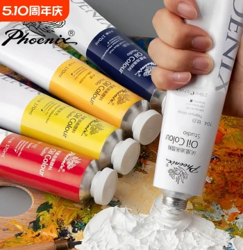 Phoenix Art Materials White Oil Paint Set, 50/170ML, Canvas Boards, Painting Supplies for Art Students and Beginners, Titanium White Entry-Level Pigment and Tools