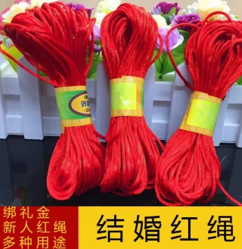 Red String for Wedding Celebration, Newlywed Wedding Props, Dowry Packing, Wedding Decorations, Ribbon, Festive Red Rope for Weddings
