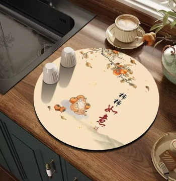 Large Heat-Resistant Non-Slip Placemats with Rubber Base - Kitchen Pot Holders, Bowl Mats, Plate Mats, and Cup Coasters
