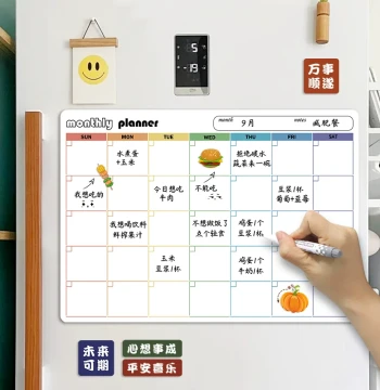 Ciboshi Magnetic Refrigerator Sticker Message Board Planner: Erasable Magnetic Labels, Memo Stickers, Whiteboard Notes, Calendar Stickers, Display Board Decorative Magnetic Weekly Planner