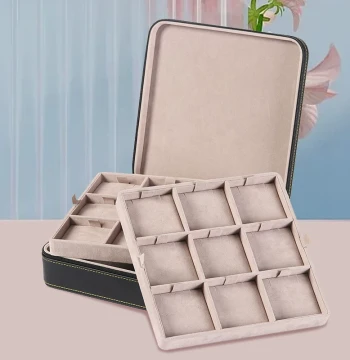 Premium Jewelry Necklace Accessory Box, Double-Layer Jewelry Pendant Multi-Function Display Tray, Jewelry Showcase and Storage Box