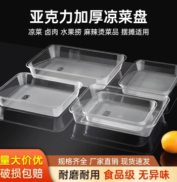 Acrylic Tray Cold Dish Display Platter Braised Food Plate Commercial Rectangular Transparent Plastic Tray Dumpling Plate