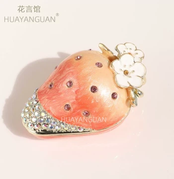 Strawberry Jewelry Box Premium Enamel Exquisite Strawberry Ring Box Jewelry Storage Holiday Gift