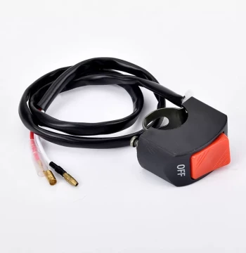 Electric Bike Light Switch, Battery Motorcycle Headlight External LED Handlebar Modification Button Assembly, Universal Fit