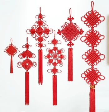 New Chinese Knot Wall Hanging for Housewarming - Large Entrance Door Decor or Small Ruyi Tongxin Knot for Home Protection
