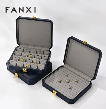 FANXI Premium PU Leather Jewelry Box with Microfiber Lining and Lock - Display & Storage for Rings, Necklaces, and Accessories