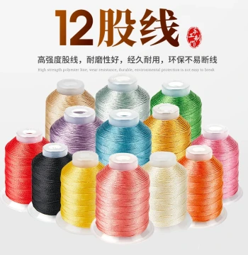 12-Strand Thread Morandi Color DIY Handmade Materials Braiding Cord Bracelet Dragon Scale Plaited Hand Rope String Braiding Thread