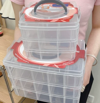 Transparent Grid Jewelry Storage Box Large Capacity for Stud Earrings Hoops Necklaces Rings Small Accessories Organizer