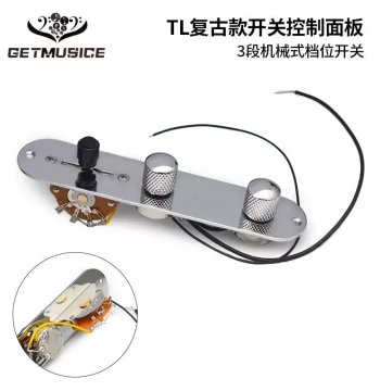 TL Electric Guitar Vintage 3-Way Pickup Selector Switch Control Panel with 250K Potentiometers and Through-Hole Capacitors