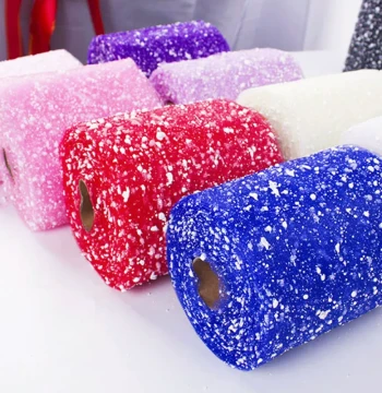 Snow Dot Mesh 15cm Wide Short Snowflake Net Floral Rose Handmade Decoration Packaging Mesh Yarn Man Wrapping Paper Materials