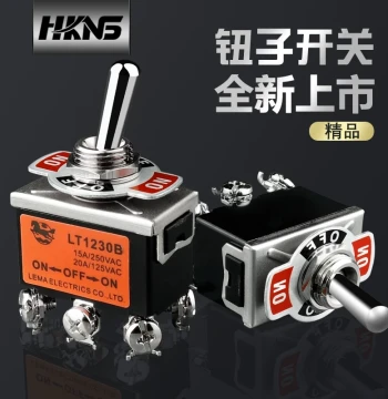 Toggle Switch m12mm 2-Position 3-Position 6-Pin Imported Self-Resetting 15A 250V On-Off-On Toggle Switch