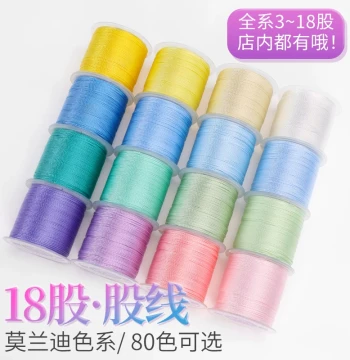 18-Strand Thread Morandi Color Braiding Cord Hand Rope Pendant String DIY Materials Red String Bracelet Necklace String Jade Pendant