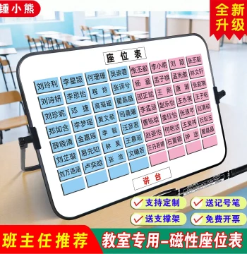 Magnetic Seating Chart for Primary and Middle School Class Activities, Desk Arrangement Plan for Podium, Name Magnets