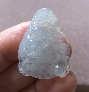 Myanmar Jade Type A Feicui Carved Jade Ornament Antique Pit Material Ice Species Small Dragon Pendant Bargain Price