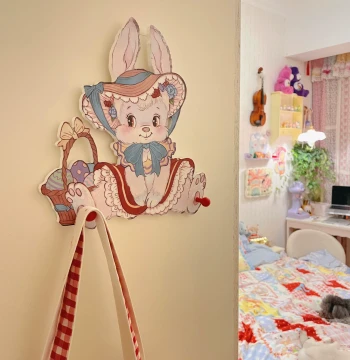Original Showa Era Small Animals, Wooden Wall Hanging, Color-Printed Wooden Decorative Hanging Picture