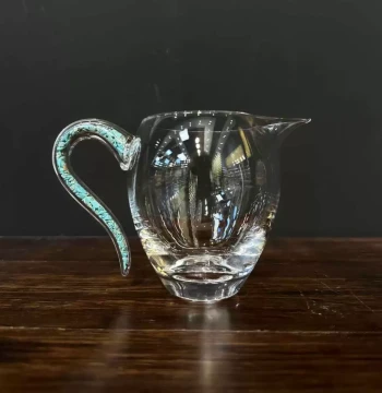 Italian Rolando Crystal Turquoise Glass Fairness Cup, Premium Tea Divider, Thickened Transparent Tea Sea