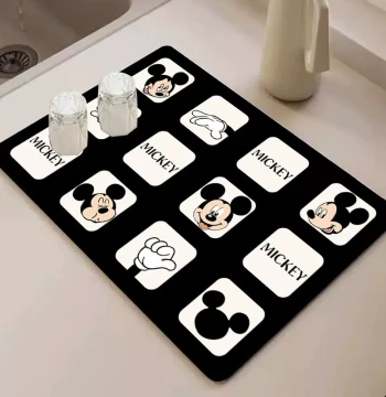 Diatomaceous Earth Kitchen Draining Mat, Countertop and Stove Water Control Absorbent Pad, Dishwashing Sink Plate Drying Mat, Coffee Machine Coaster, High Aesthetic Design