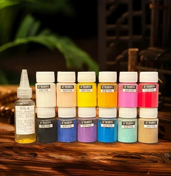 Thangka Mineral Pigments for Traditional Chinese Painting, Tibetan Hand-Painted DIY Materials, Water-Soluble Powder for Coloring and Painting, Mineral Powder