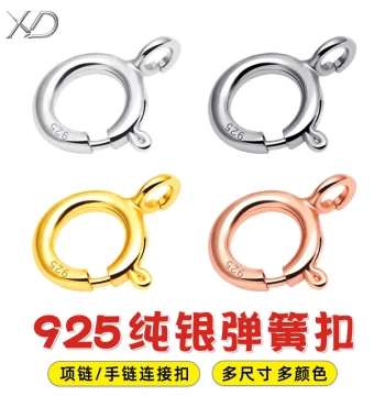 S925 Silver Clasp Necklace Lock Silver Bracelet Connector Spring Clasp Head 18K Gold Plated Accessories Chain Ring