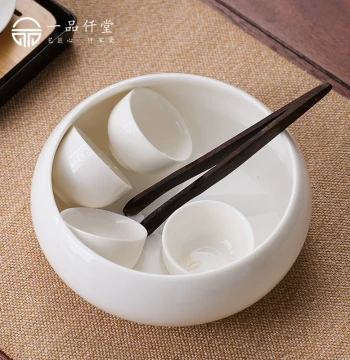 Yipinqiantang Ceramic Tea Wash, Large Size Water Rinse Cup, Brush Washer, Household Tea Residue Container, Water Bowl, Kung Fu Tea Ceremony Ashtray