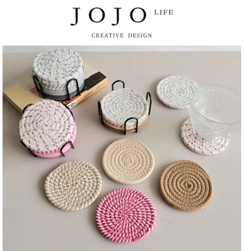 JOJO'S L. PD.Proceedings. Cup Holder Coaster Cotton Rope Mug Coaster Heat Insulation Pad | Meeting Notes