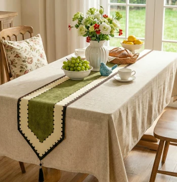 French Vintage Luxury High-End Table Runner, Long Dining Table Cloth, Tea Table, TV Cabinet, and Sideboard Cover
