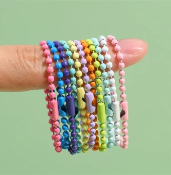 12cm Metal Chain Colorful Painted Ball Chain DIY Chain Accessories 31 Colors Keychain Ball Chain Tag Chain