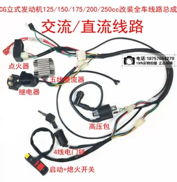 Off-Road Motorcycle CG125/150/175/200/250cc Apollo/Kawasaki High-Race Complete Wiring Harness and Speed Cable
