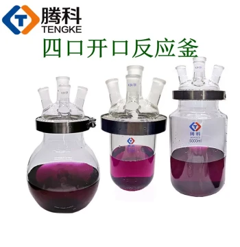 Flask Open Reactor: Flat-Bottom Four-Neck Round-Bottom Glass Reaction Vessel by Tengke 500/1000ml Spherical Reaction Bottle for Reactors